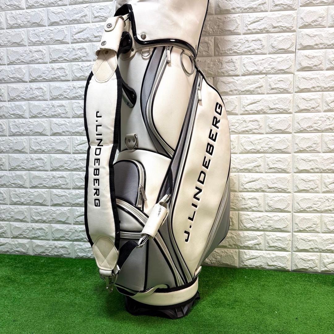 J.LINDEBERG ゴルフ　キャディバッグ ホワイト・グレー 良好　多収納