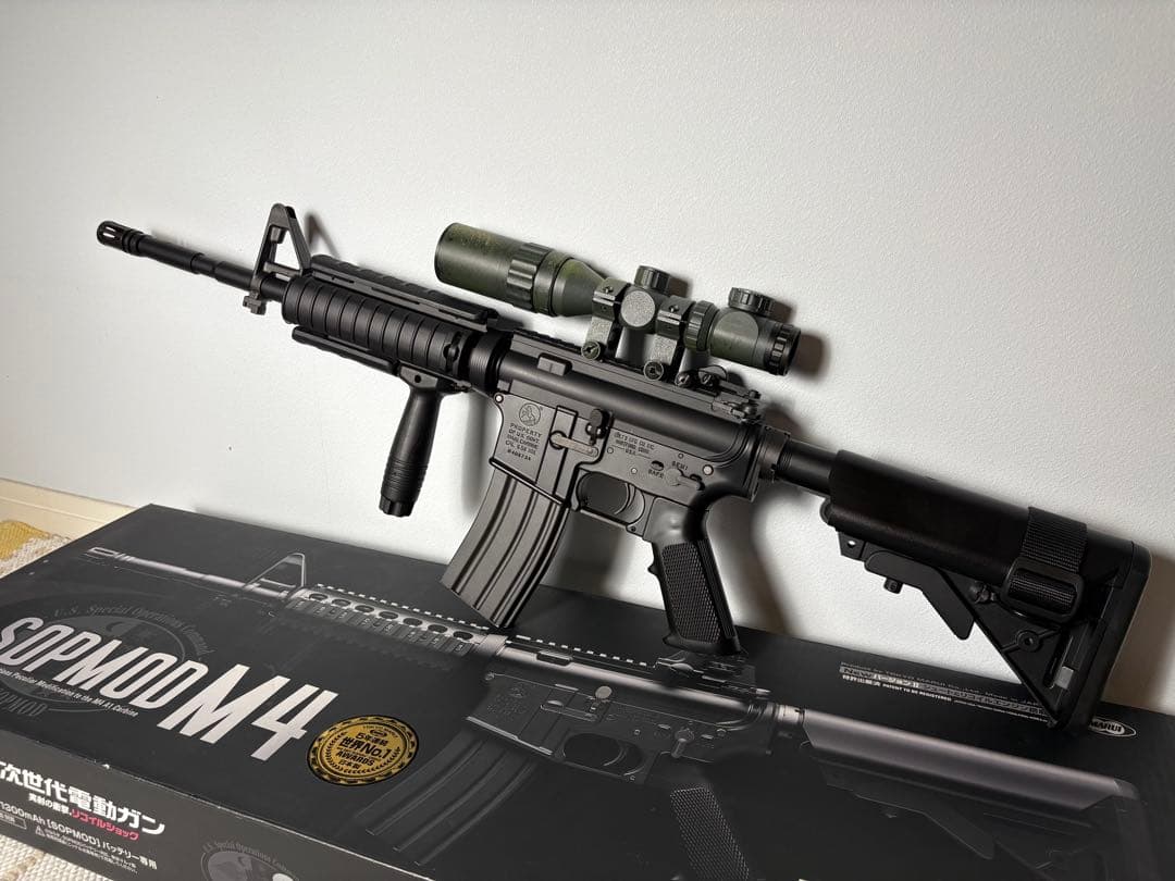 東京マルイSOPMOD M4 次世代電動ガン　スコープ付き　箱付き