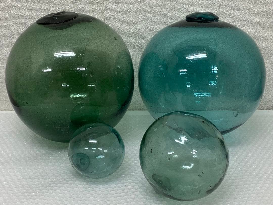 3-2421 ガラス玉・浮き玉　大小4個セット