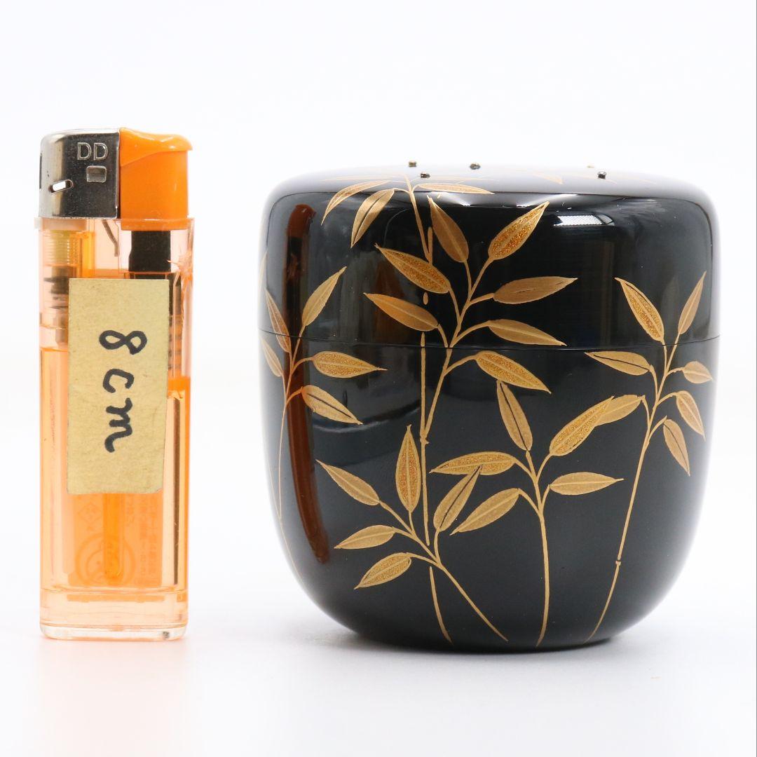 蒔絵師 筑城良斉作 笹露 大棗 茶道具 共箱　V934　N8