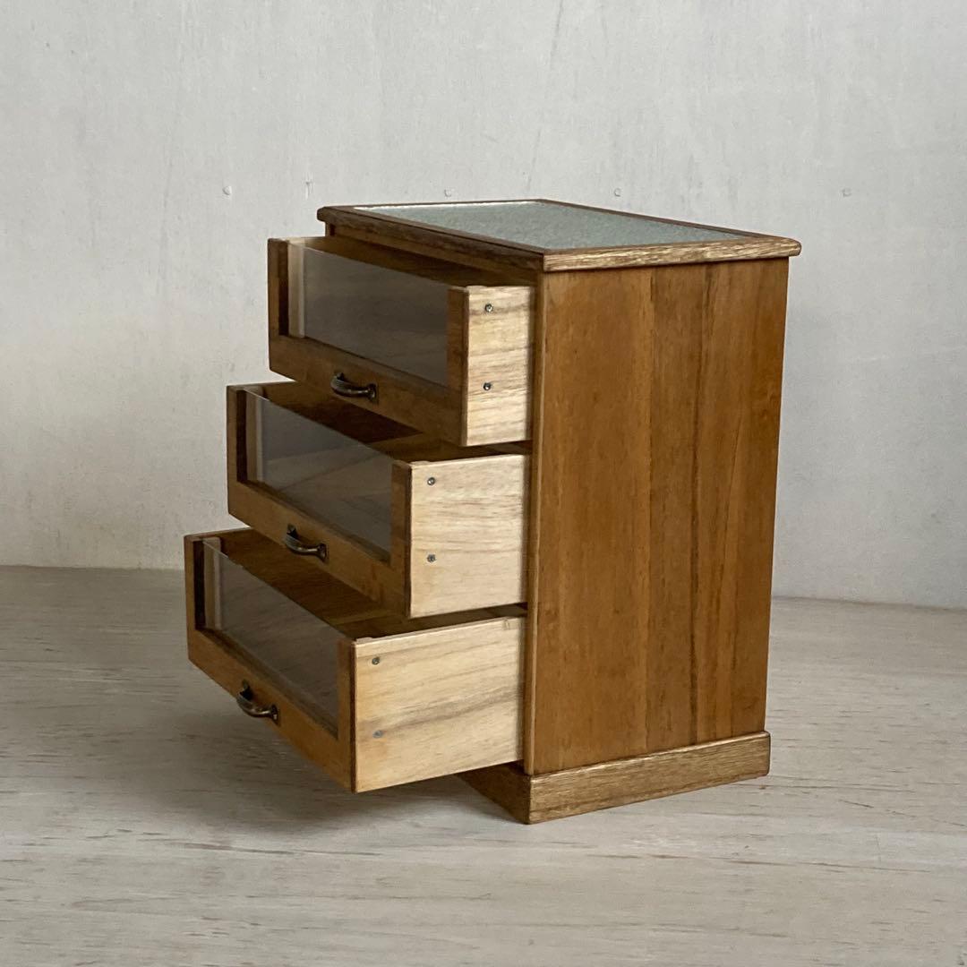 古い木製3杯 小引き出し 小物入れ 糸ケース 古家具