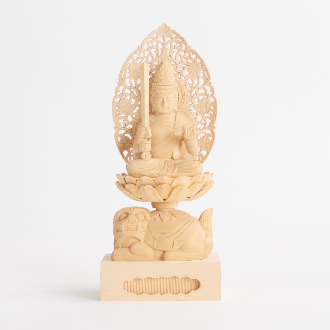 桧　２.５寸　文殊菩薩　仏像＃０５３