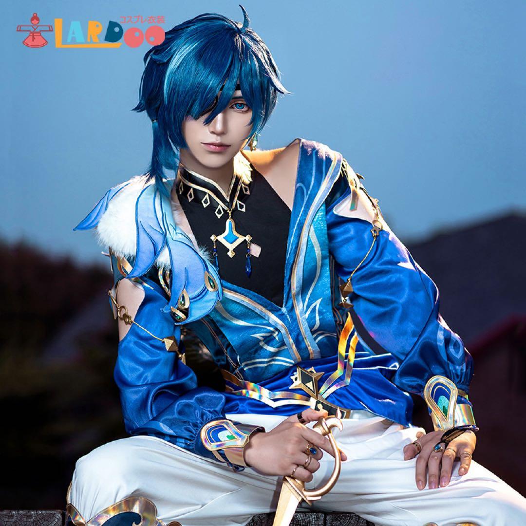 原神 ガイア 帆影に戯る風　コスプレ衣装+ウィッグ