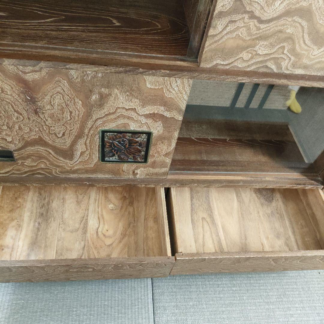 木製ガラス扉収納キャビネット