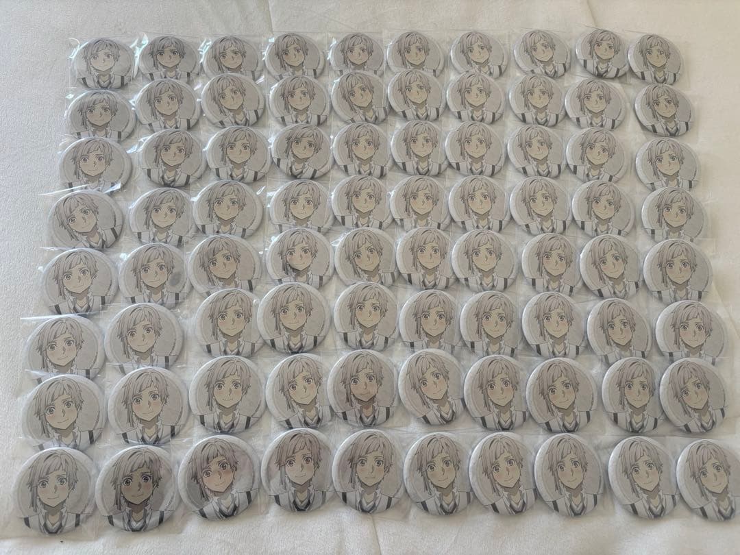 文豪ストレイドッグス だし茶漬けえん 缶バッジ 中島敦 80点セット