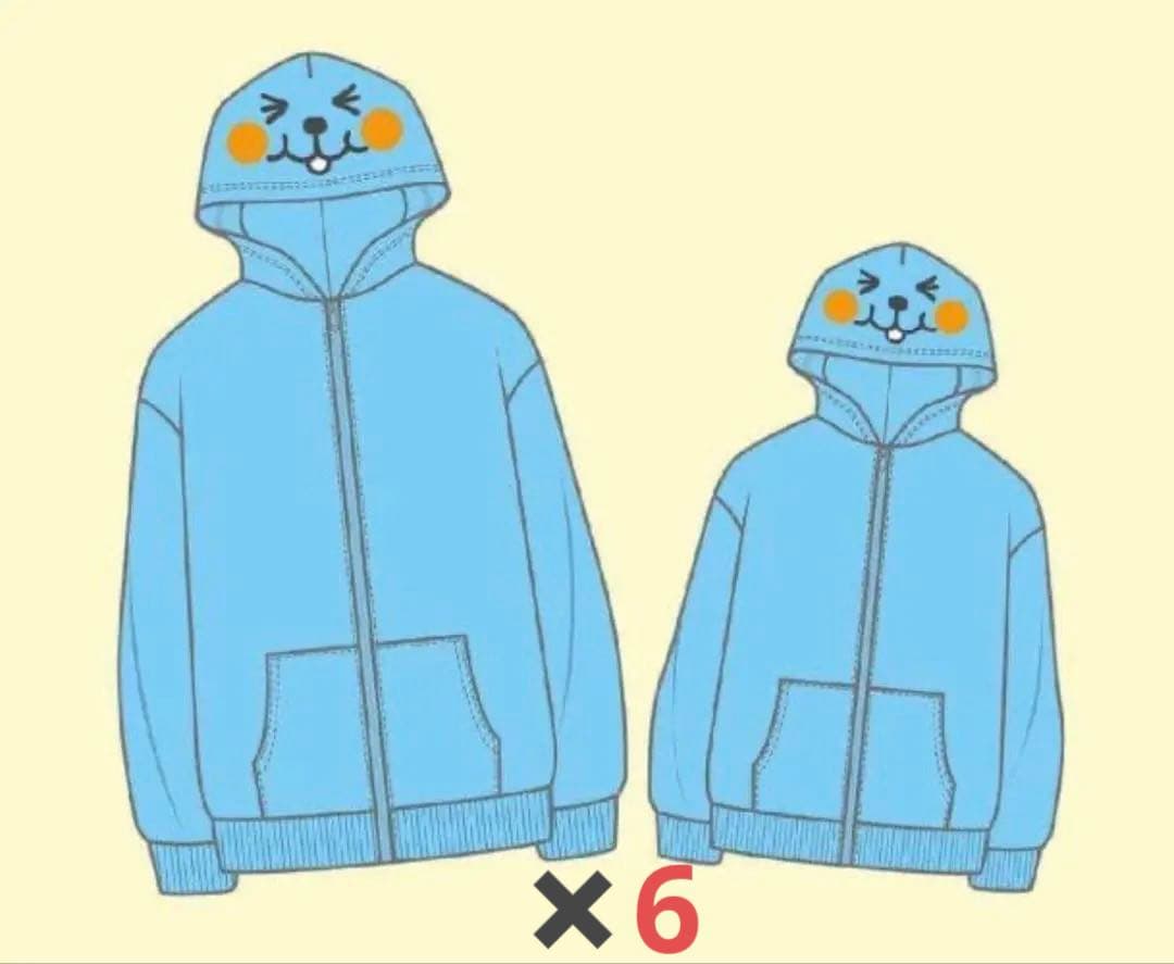 コカコーラ Qoo 親子パーカー 大人用Mサイズ 子供用130㎝ ６セットまとめ