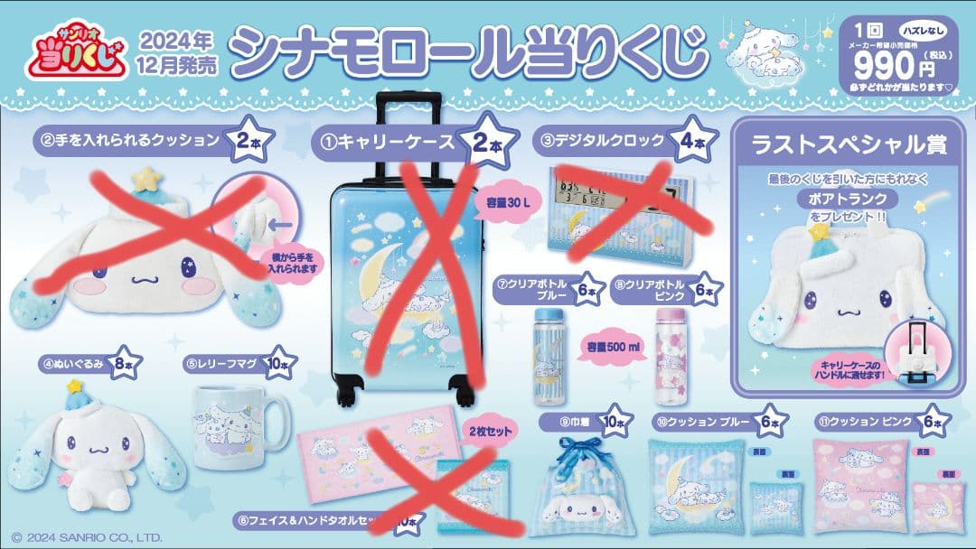 #サンリオ#Sanrio#あたり#くじ#シナモンロール#ボアトランク#ぬいぐるみ