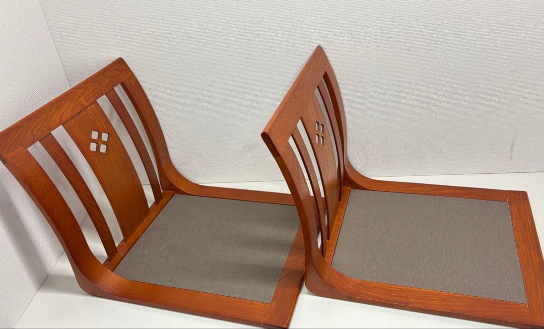 hikari 光製作所 木製 座椅子2脚セット 高級座椅子 和室 座敷