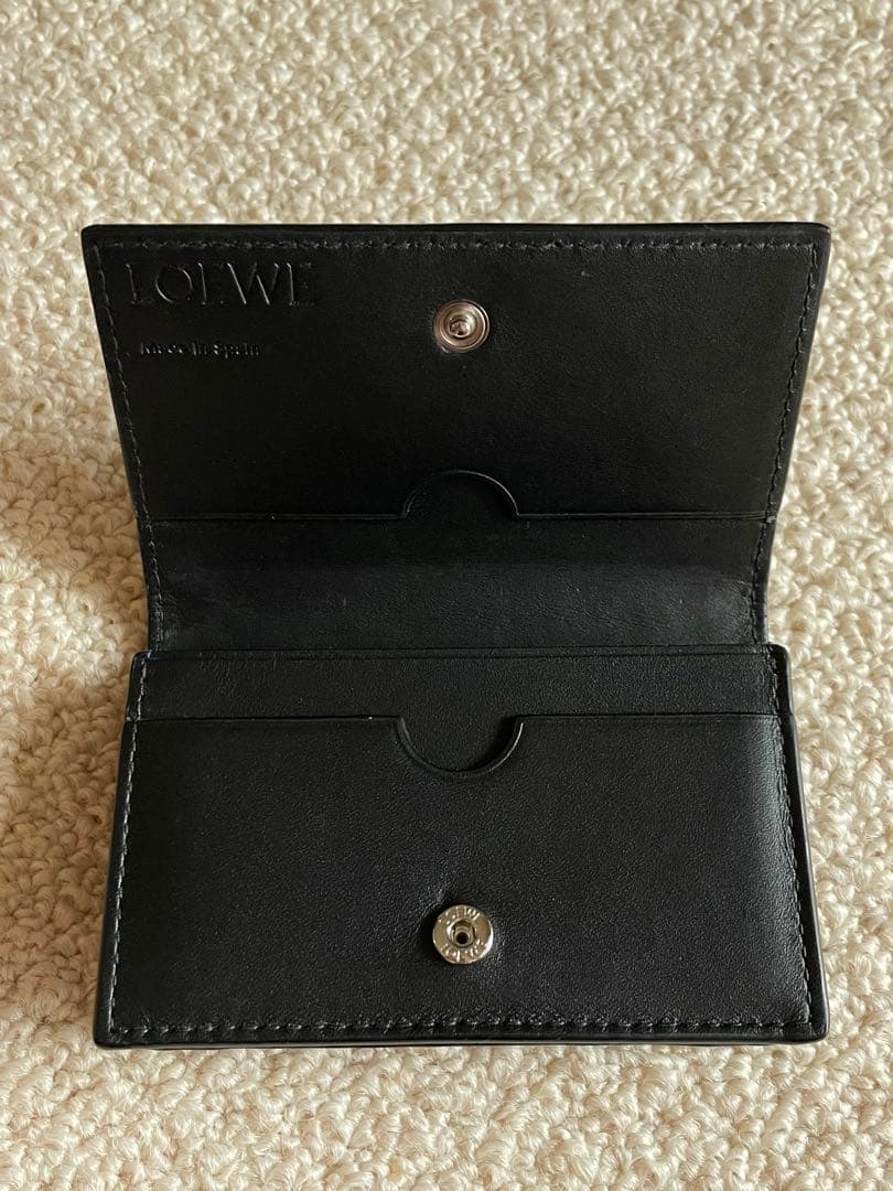 【美品】LOEWE ネイビー レザー 名刺入れ