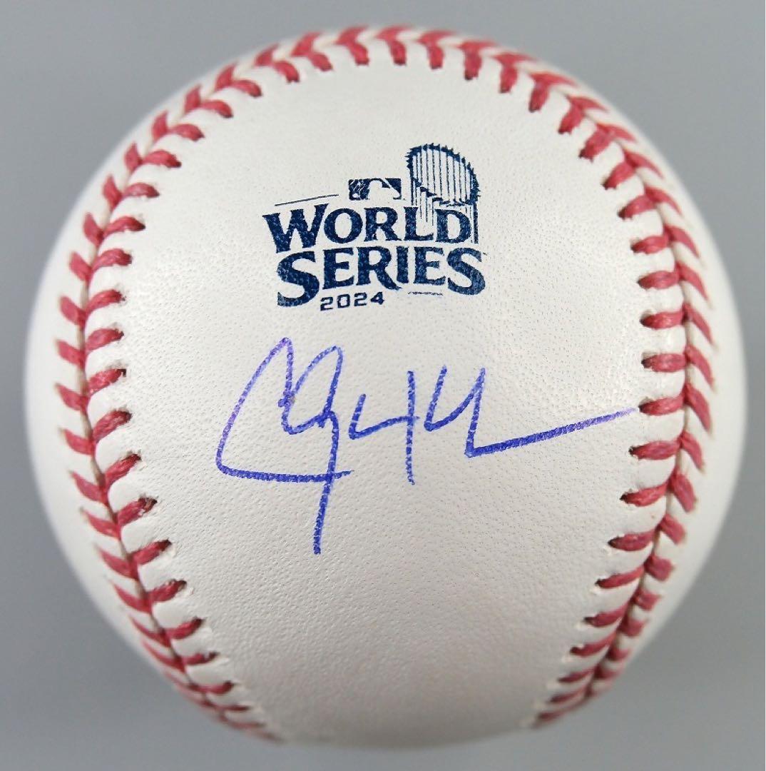 クレイトン・カーショウ 2024年ワールドシリーズ球 直筆サインボール/大谷翔平