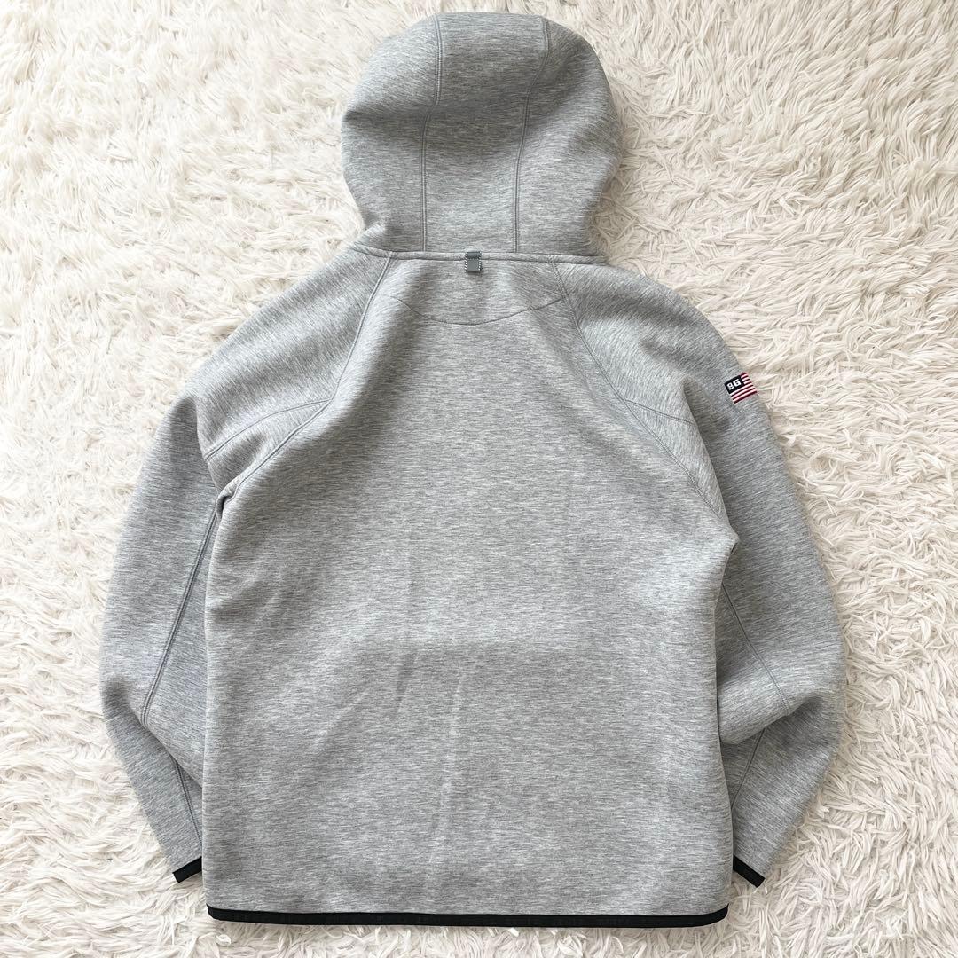 美品 BRIEFING LOGO HOODIE フロッキープリント グレー