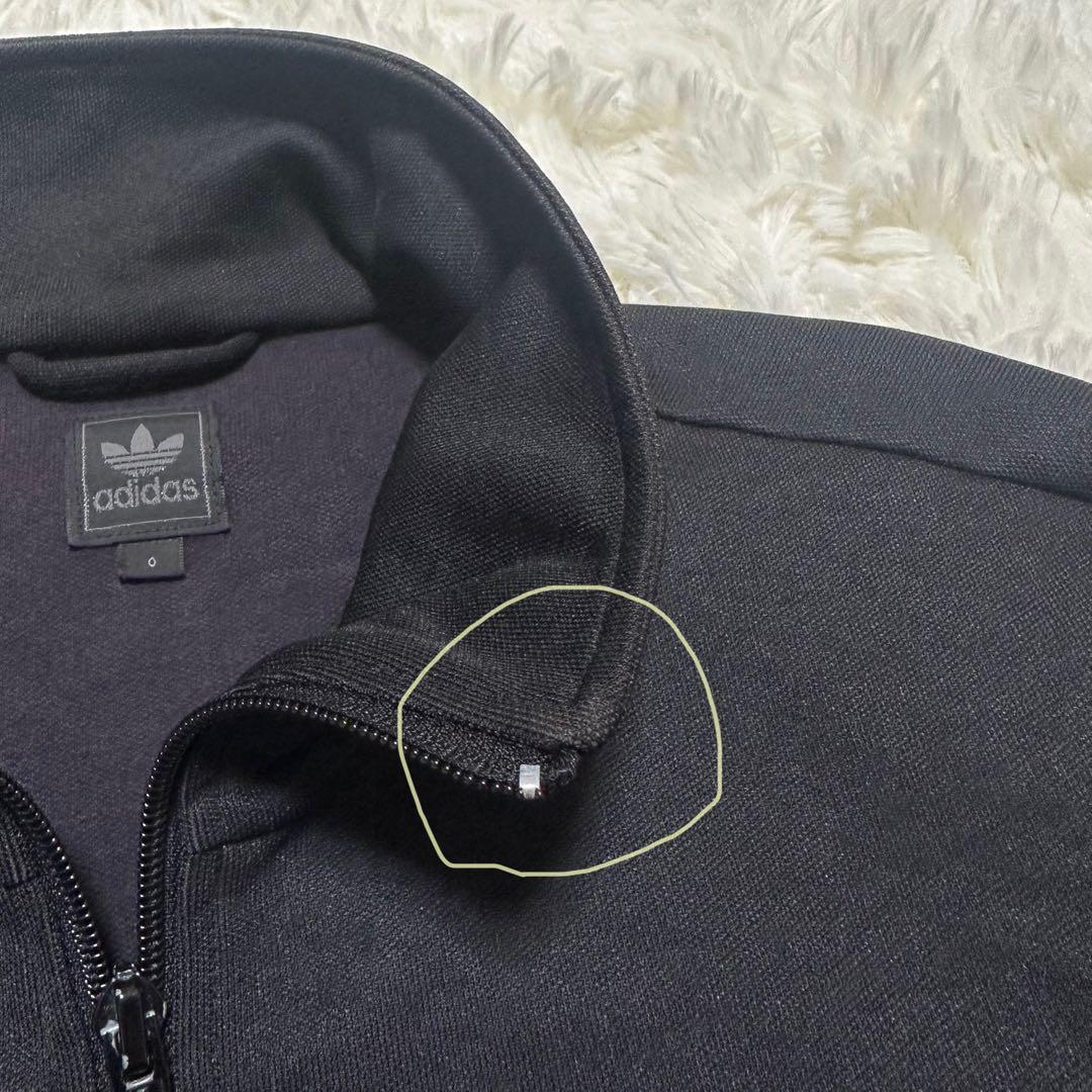 アディダス トレフォイル ロゴ刺繍 トラックジャケット ブラック 黒 金色