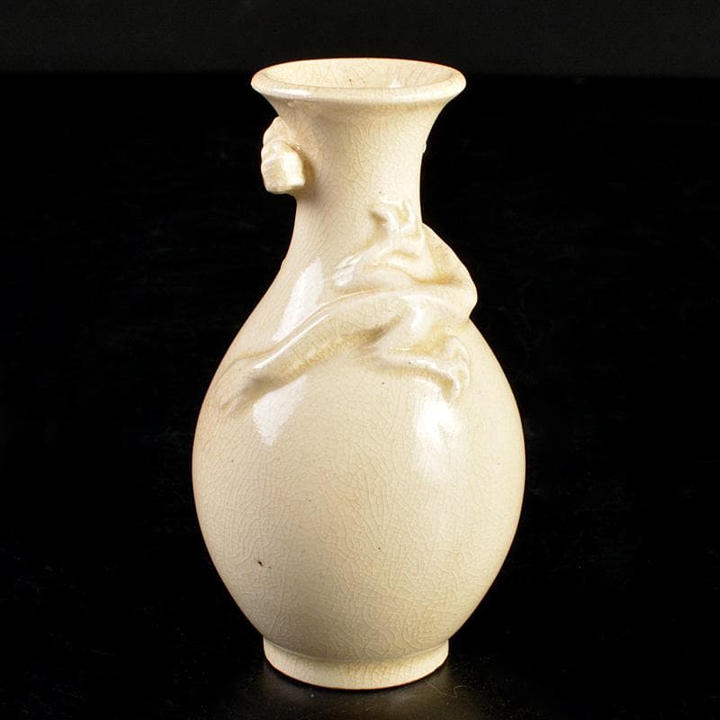 薩摩焼　白薩摩　龍貼り付け　振出　合わせ箱　V　R7395