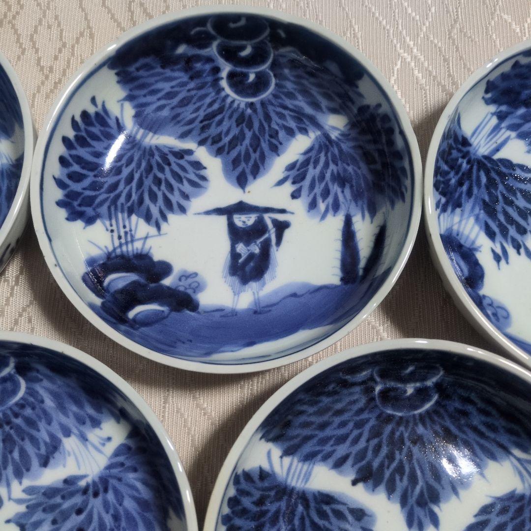 幕末　江戸期　伊万里　染め付け皿　５枚