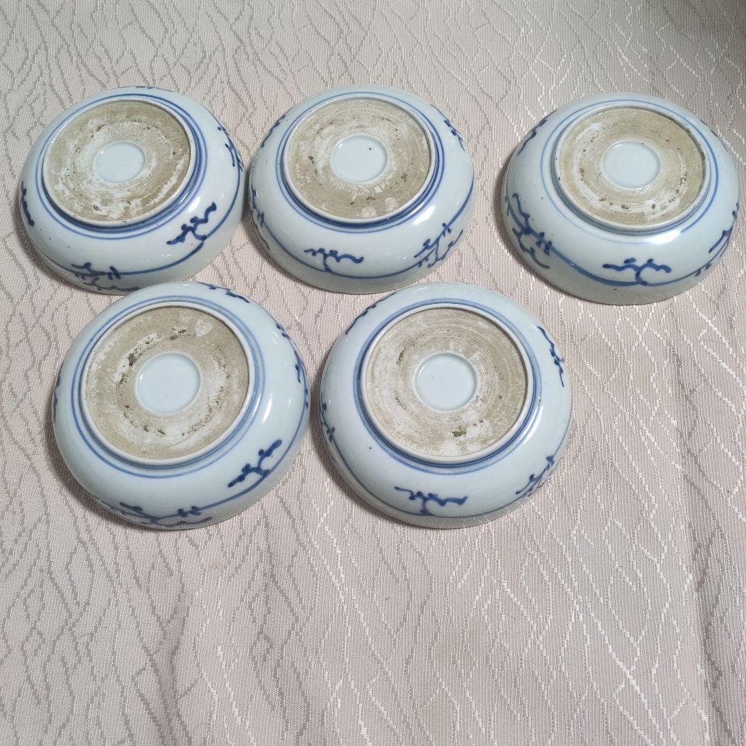 幕末　江戸期　伊万里　染め付け皿　５枚