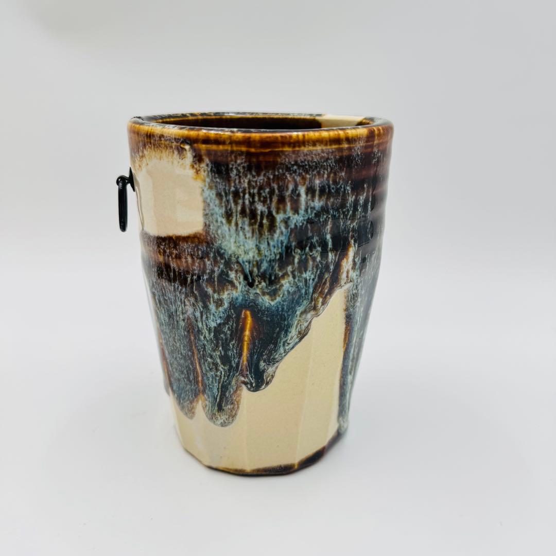 【真葛焼　宮川香斎　掛花入　華道　花器　花瓶　共箱】骨董　インテリア