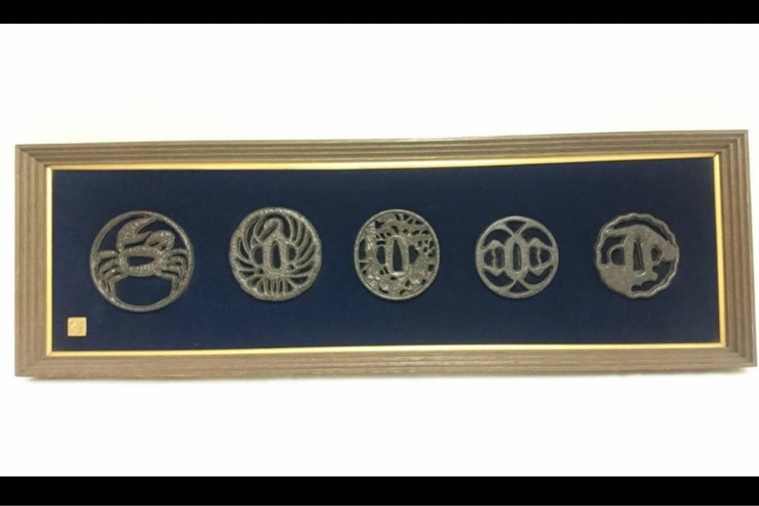 刀鍔　額装　蟹　鶴　竹など　全５種