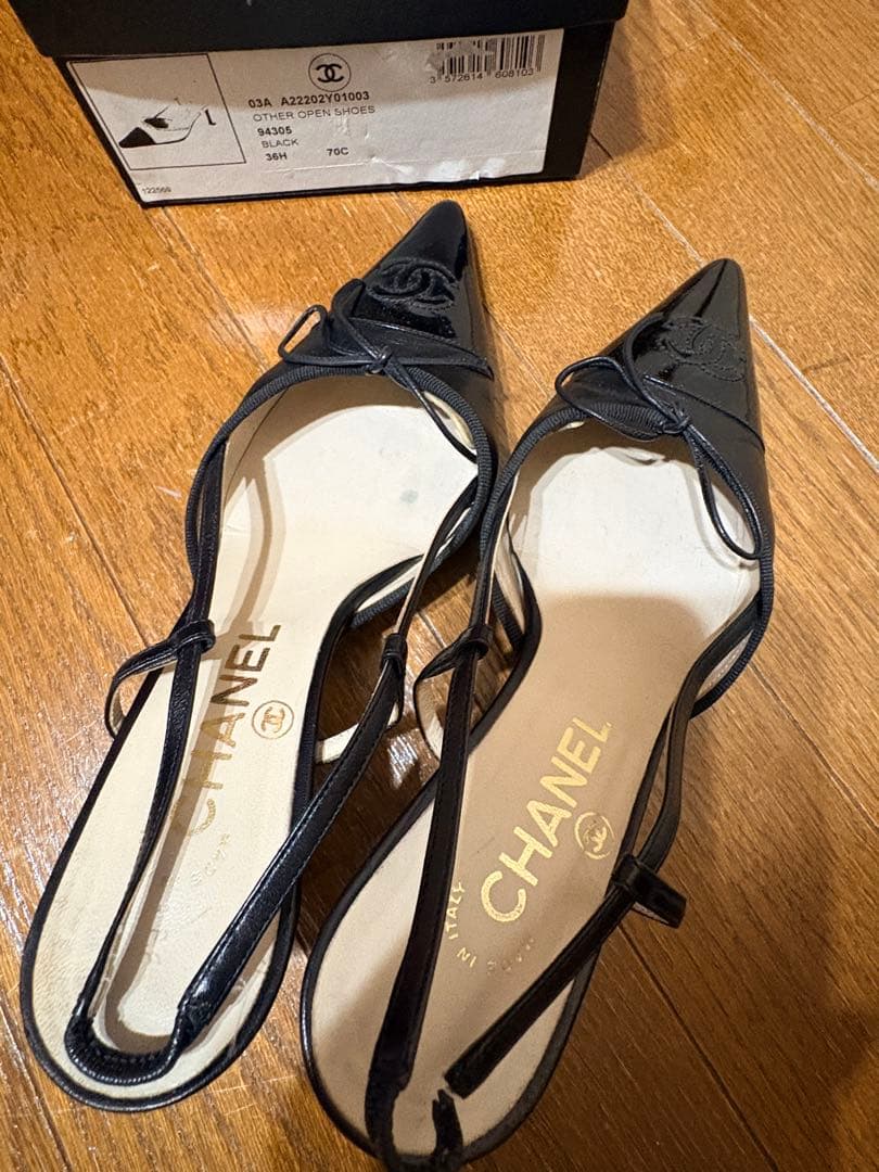 ☆レア☆ CHANEL ビンテージ　 スリングバック　サンダル　36 1/2