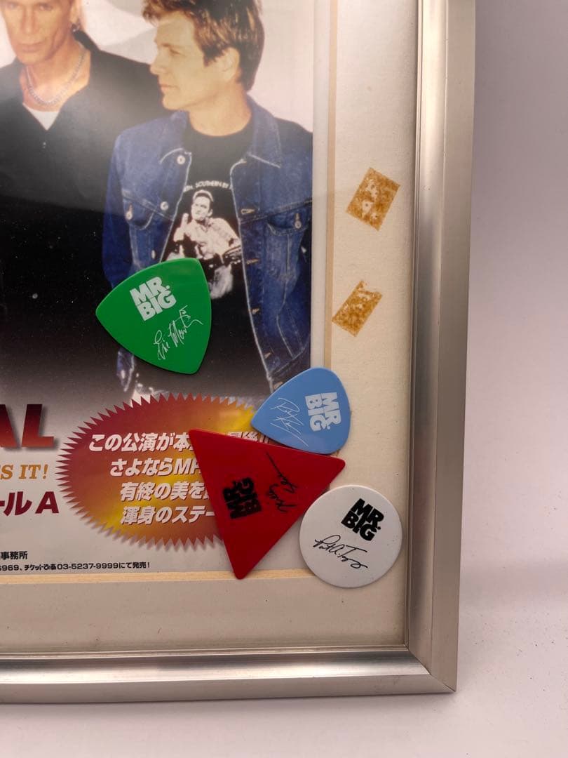 MR.BIG 最終公演ツアー’02小型フライヤー（額入り）サイン入り&ピック付き