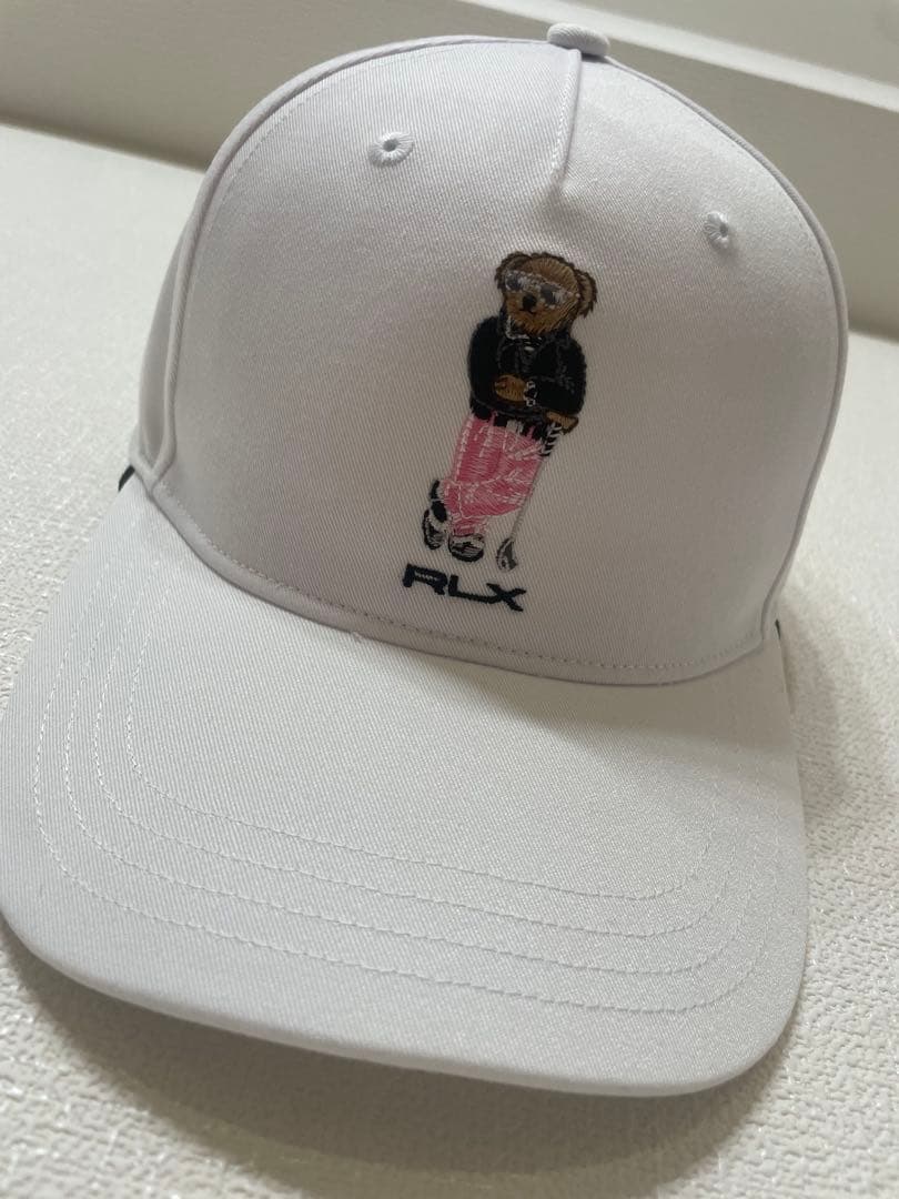 RLX RALPH LAUREN ゴルフベア キャップ ホワイト 刺繍 ゴルフ