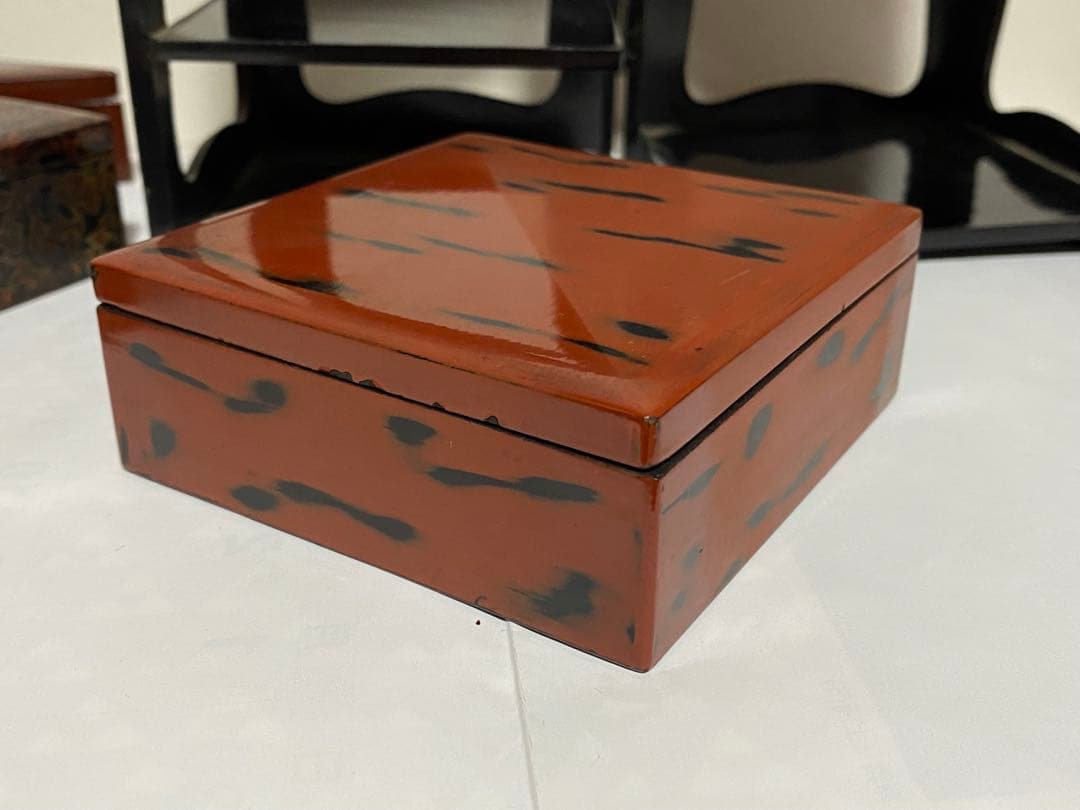 ♦明治時代工芸品 花見 野立て用 四段携帯弁当箱 提重 漆器 古美術品 骨董品