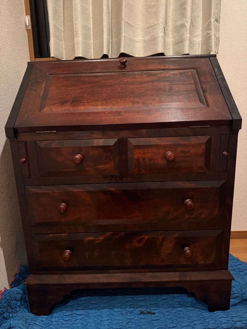 ナ*)様 松本民芸家具 ライティングビューロー 引き出し付き チェスト 薄型