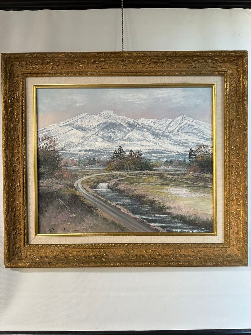 佐田光 肉筆　真作油彩画 絵画　妙高高原 キャンバス画　インテリア