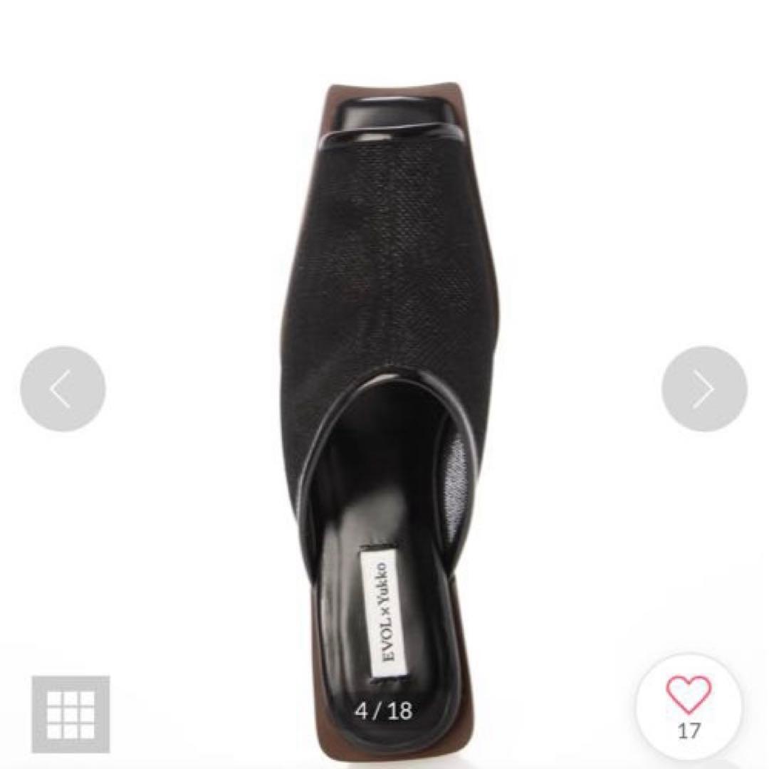 EVOL×Yukko コラボチュールサンダル AY30508 ブラック Sサイズ