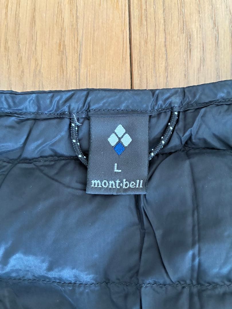 mont-bell ブラック モンベル スペリオダウン ラウンドネック Lサイズ