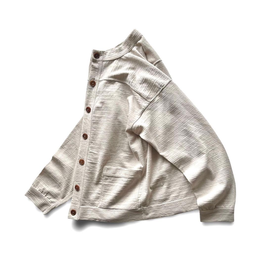 【極美品】45R/でこぼこギマニットソーの908カーディガン/ベージュ