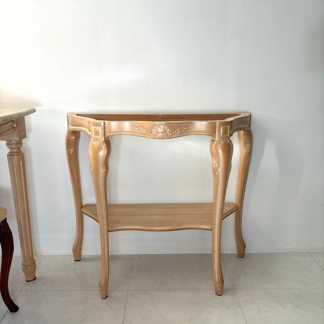 美品】イタリア製 輸入家具ガリンベルティ コンソールテーブル 大理石 猫脚 象嵌