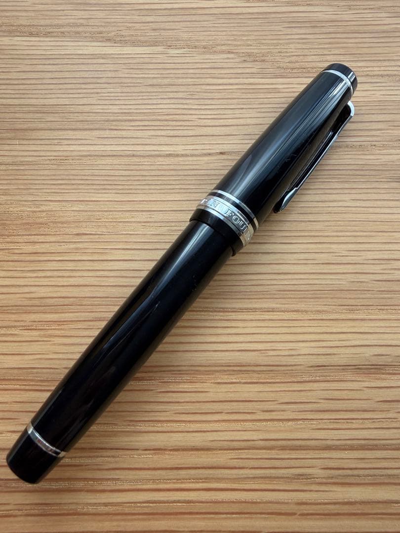 セーラー万年筆 銀 ブラック ペン先 21K H-SEF 箱 付属品付き