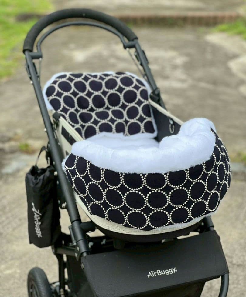 ❤３点セット❤ペットカートコンフォーター＆ライナー＆ピロー　インディゴ✕ホワイト