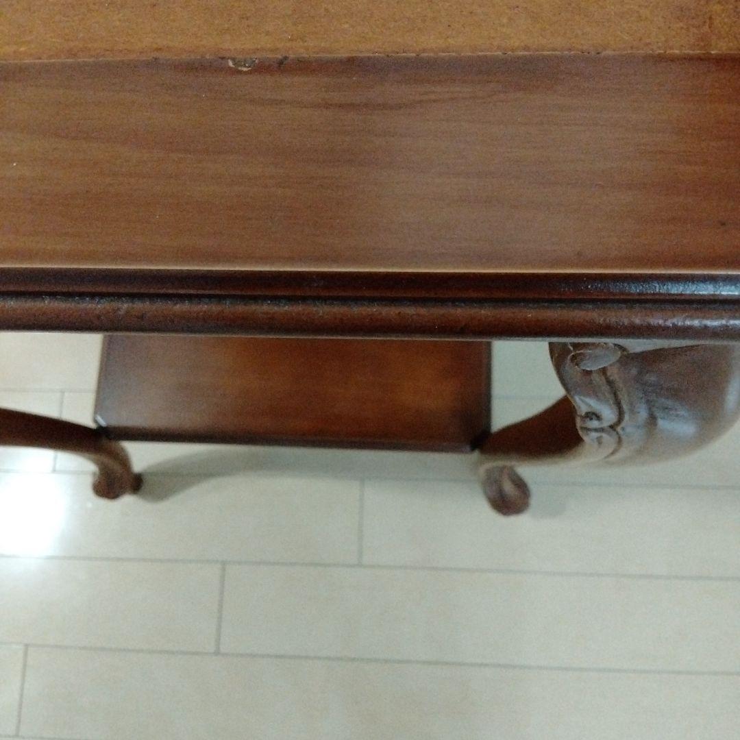 猫足クラシック木製サイドテーブル　アンティーク　ロココ調　イタリア製　西洋家具