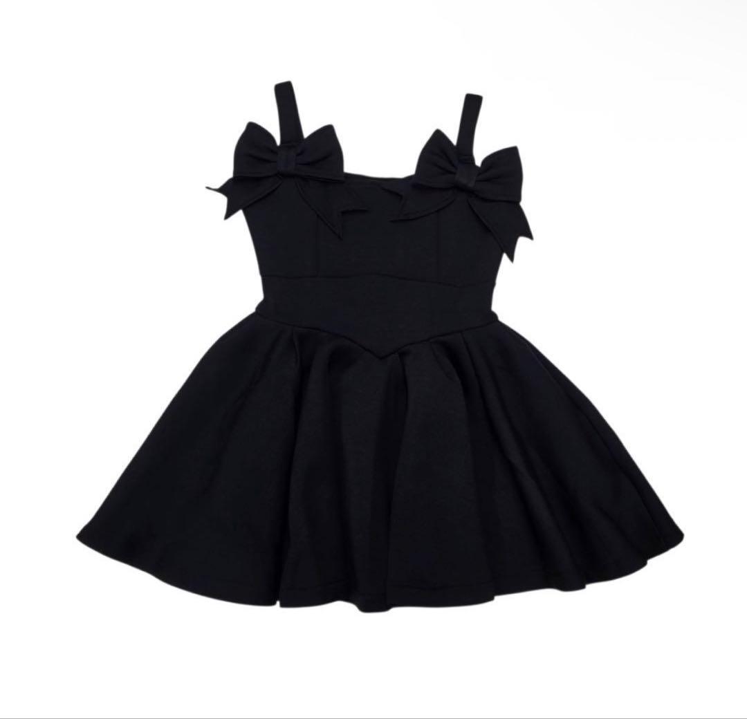 lilLilly ボンディングリボンワンピース ブラック