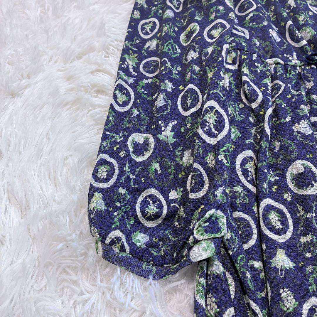 希少 4L 大きいサイズ FL5✨フランシュリッペ 花柄猫柄ワンピース　うさぎ