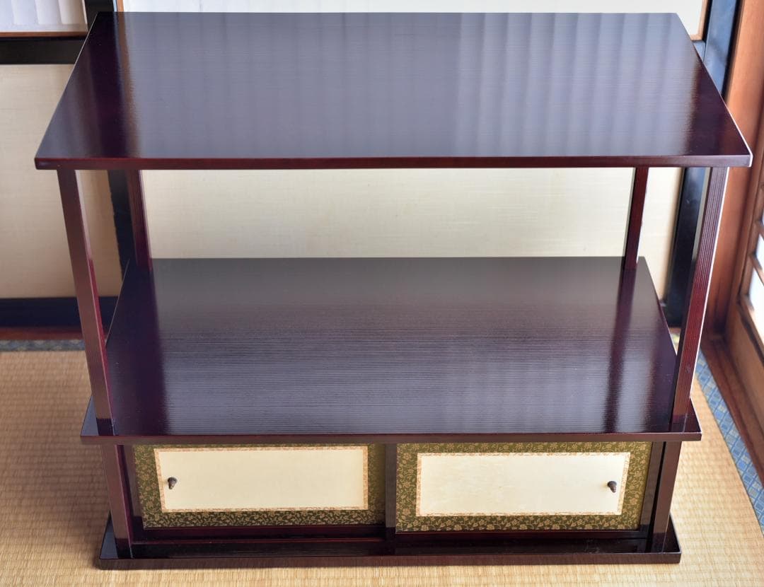 袋棚扉付き組立式　【極上品】お茶道具／共箱