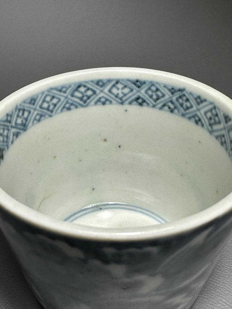 古伊万里　染付　花紋様　そば猪口　5客セット　無傷