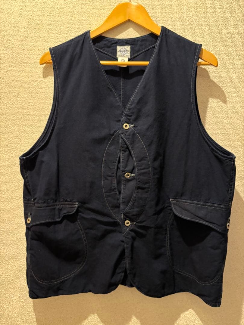 ポストオーバーオールズ ロイヤルトラベラーベスト 定価42,900円ネイビー L