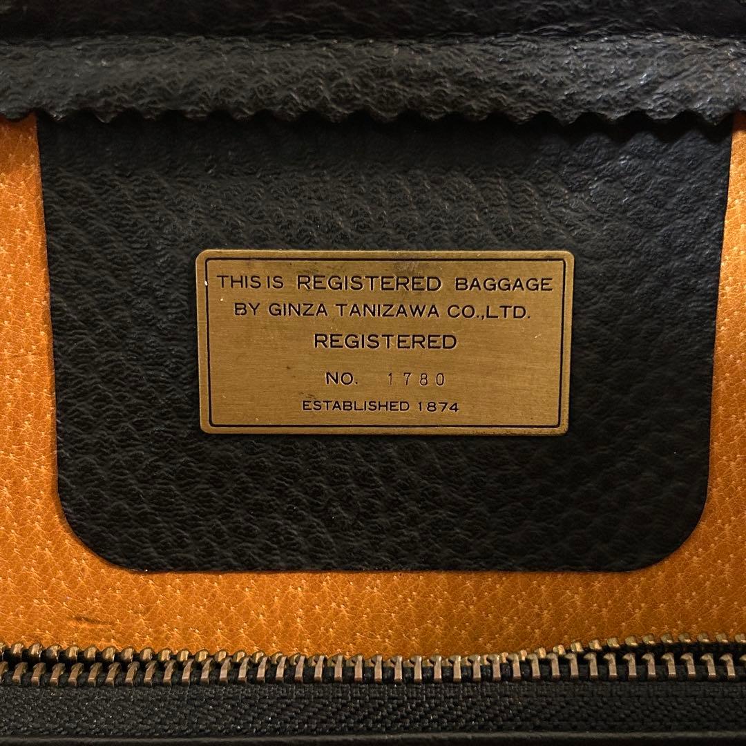 GINZA TANIZAWA 銀座タニザワ ダレスバッグ 本革 真鍮錠前付き 黒