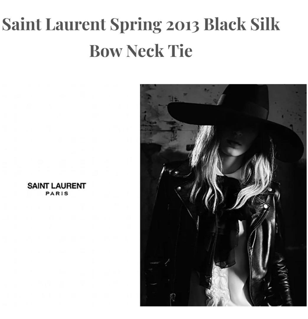 中古美品　Saint Laurent Paris チョーカー リボン シルク