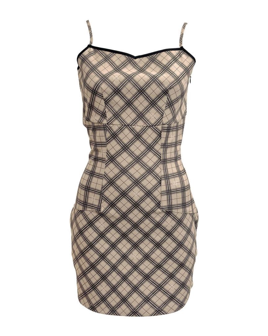 michellMacaron オリジナルチェック柄アンサン ブルミニワンピース