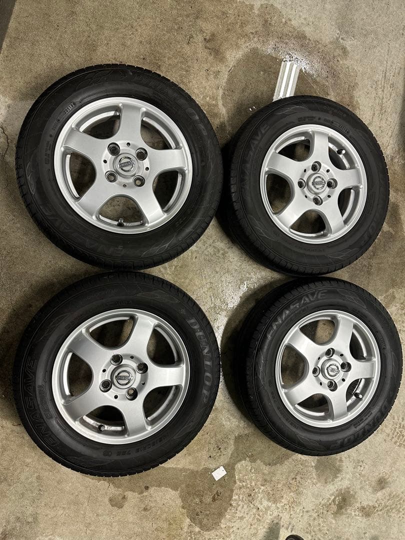 送料無料　145/80R13 日産モコから取外　純正アルミセット