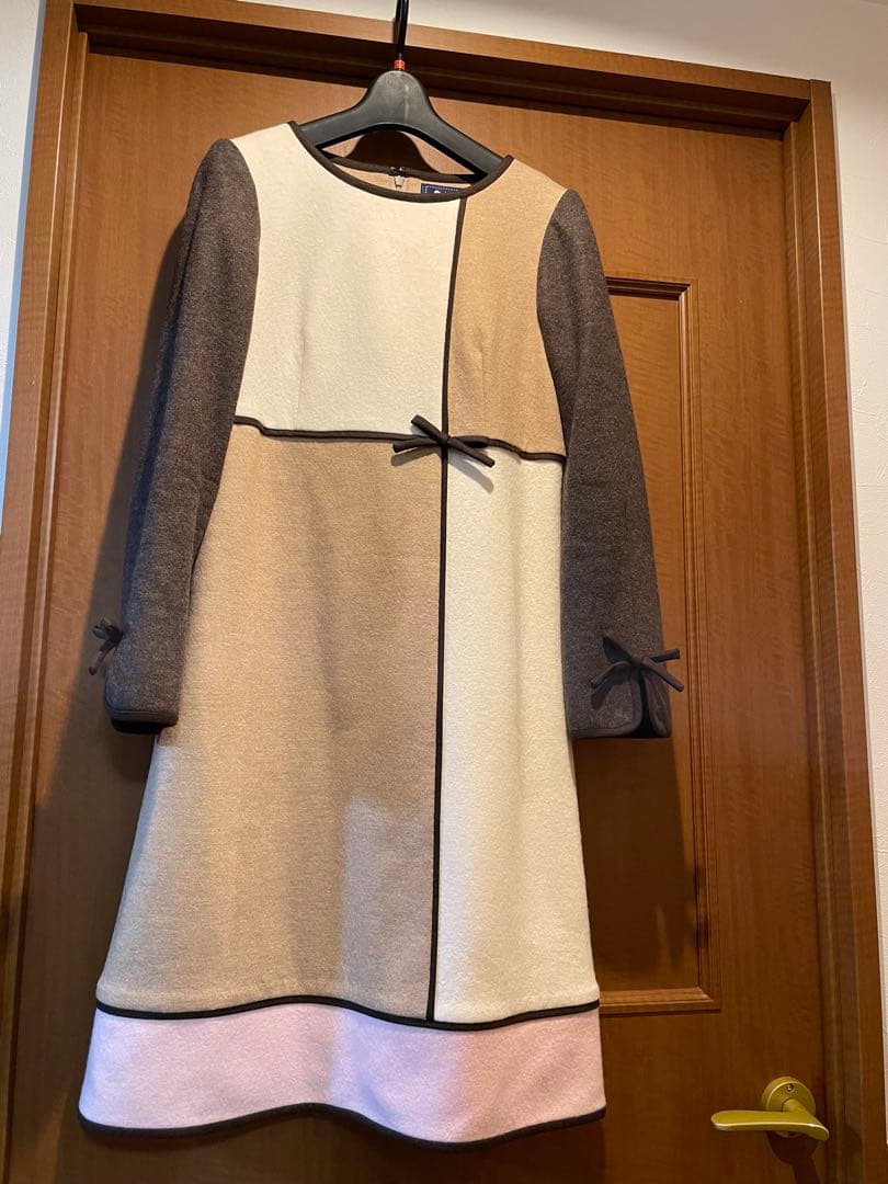 未使用に近い　美品　エムズグレイシー　ウール長袖　ワンピース　40 M〜L