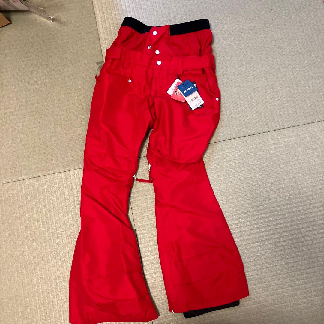 赤色 スノーボードウェア 女性用 パンツ