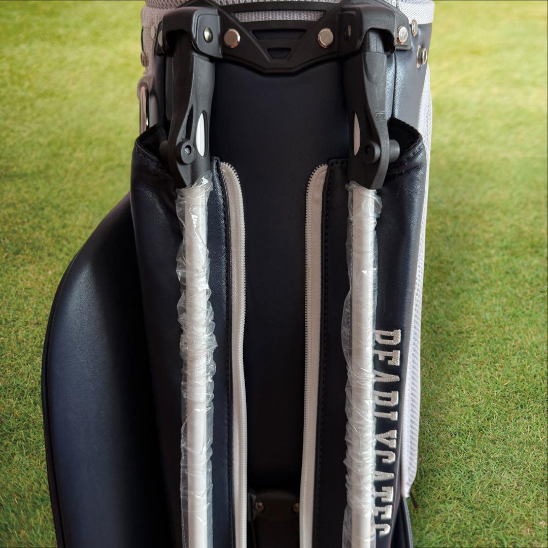 パーリーゲイツ　キャディバッグ　ネイビー　白　ショルダー式　スタンド式　軽量