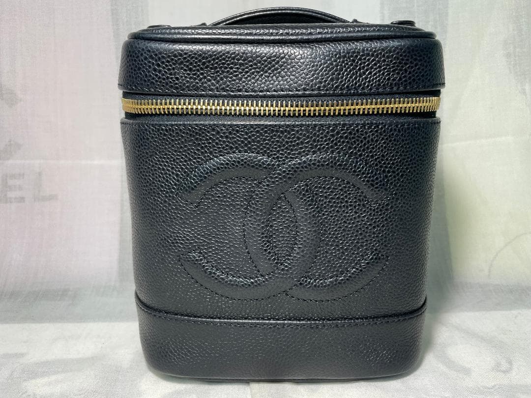 CHANEL　シャネル キャビアスキン ココマーク バニティ ヴァニティ　92