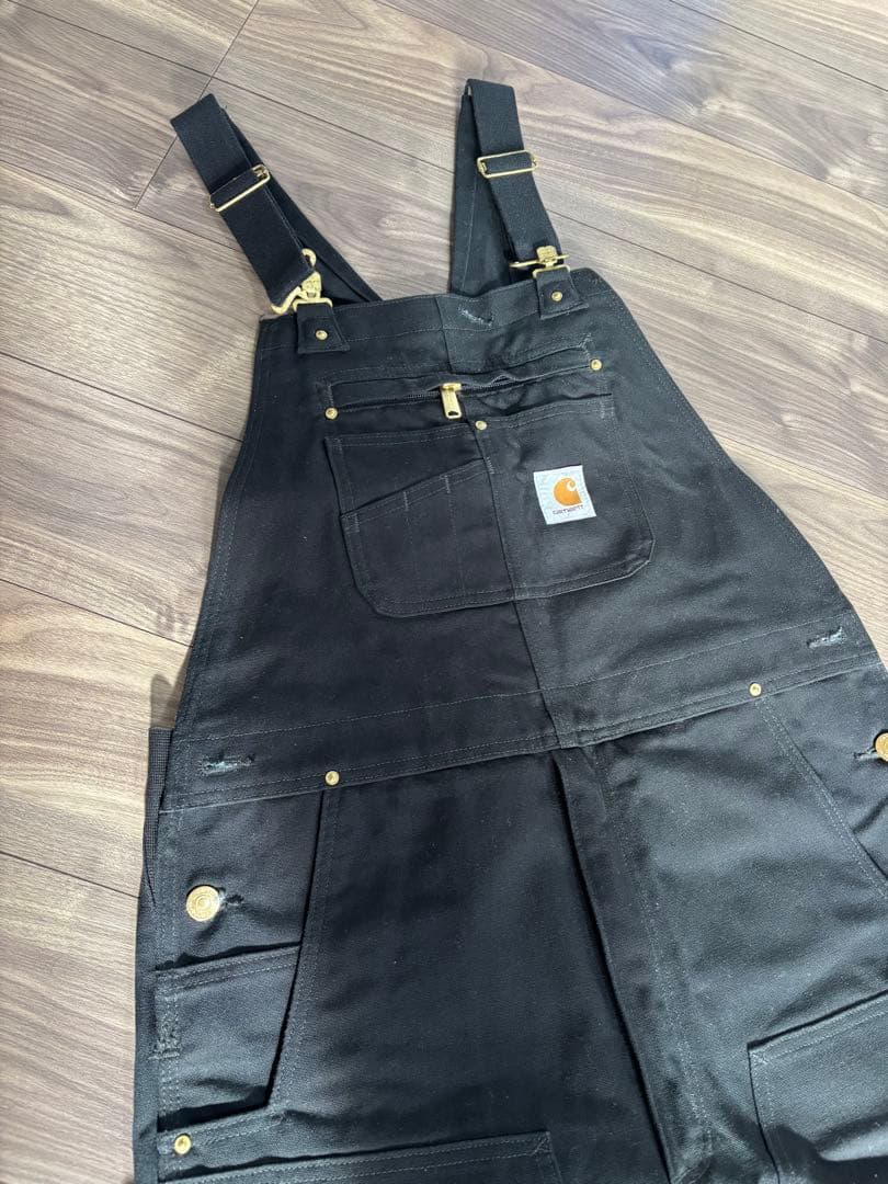 Carhartt ブラックオーバーオール　36✖️32