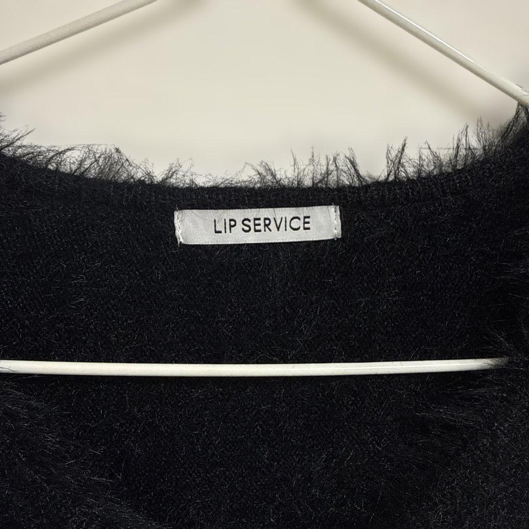 LIP SERVICE フェザーチェックアンサンブルワンピース ブラック