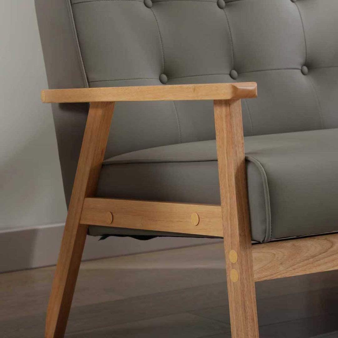 【新品】1人掛けソファ PVC人工皮革 コンパクト